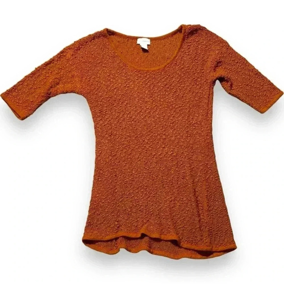Soft Surroundings Burnt Orange 3/4 Sleeve Relaxed Fit Long Sweater or Minidress - Picture 11 of 14